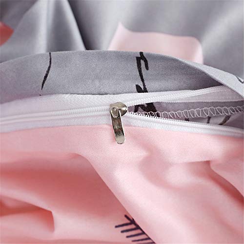 Morbuy Juego de Ropa de Cama de 4 Piezas Microfibra Juego de Fundas de Edredón con 1 Funda Nórdica y 1 Sábana encimera 2 Funda de Almohada (Cama 135/140-180x220cm/1.8M,Dulce Pareja)