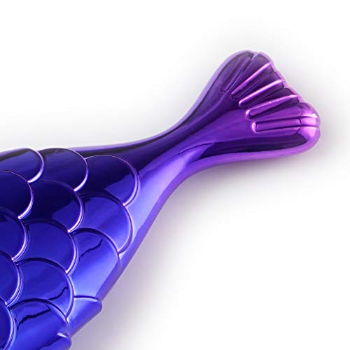 MORETIME Mermaid fish scale pincel de maquillaje profesional de múltiples funciones pincel de cola de pescado en polvo colorete pincel de maquillaje