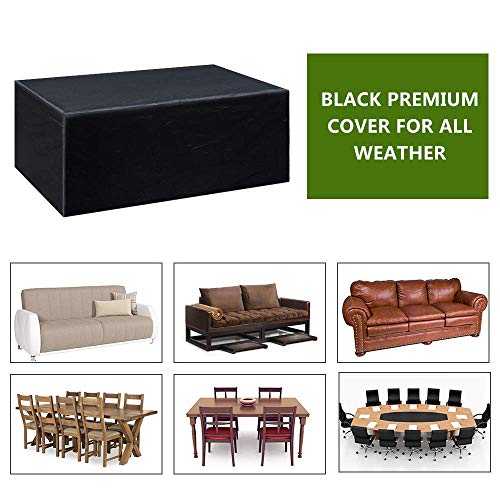 MORIASTER Funda Protectora para Muebles de jardín Funda Muebles Exterior Impermeable Anti-UV Protección Cubierta de Muebles de Mesas Oxford Negro (200 * 160 * 70)