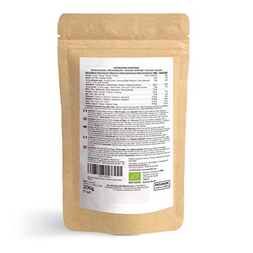 Moringa Oleifera Ecológica en Polvo [Calidad Premium] de 200g. Moringa Powder Organica, 100% Bio, Natural y Pura. Hojas Recogidas de la Planta de Moringa Oleífera. NaturaleBio