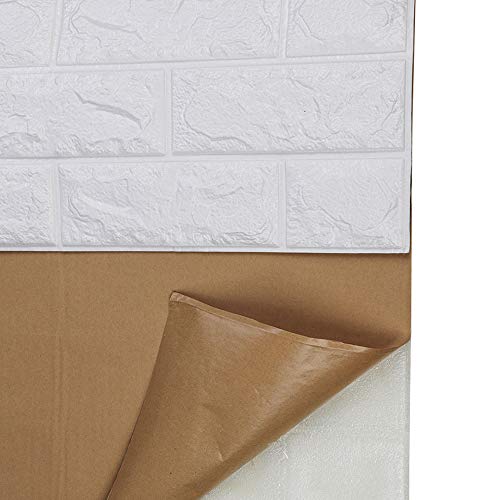 MorNon 3D Papel Pintado 3D Paneles PVC Pared Autoadhesiva Paneles De Pared Adhesivo De Pared De Ladrillo para Un Espacio Hogareño Seguro para La Familia 10Pcs