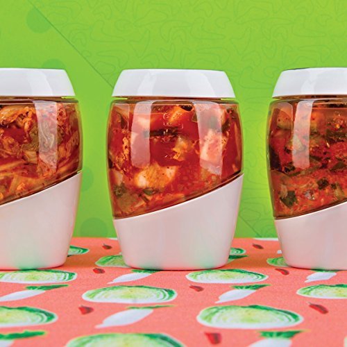Mortier Pilon Kimchi Recipiente para fermentar Alimentos (de edición Especial, Blanco, 2 L