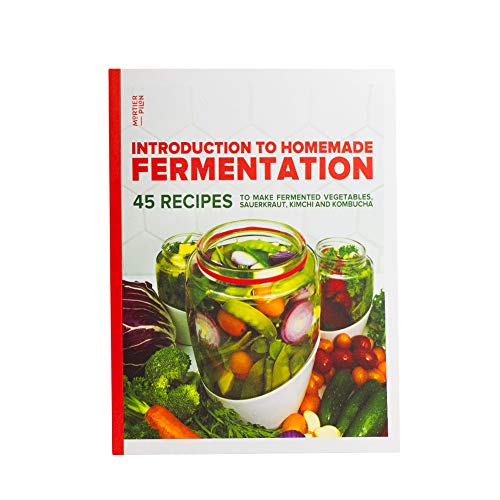 Mortier Pilon - Vasija de fermentación de vidrio de 2 l + Libro de recetas GRATIS - Prepara alimentos fermentados en tu casa de manera sencilla (kimchi, encurtidos, chucrut, verduras orgánicas)