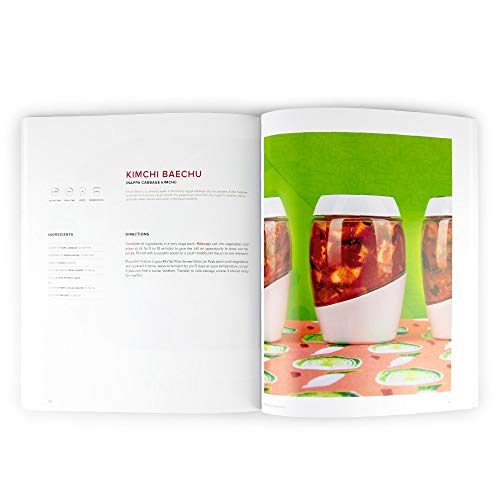 Mortier Pilon - Vasija de fermentación de vidrio de 2 l + Libro de recetas GRATIS - Prepara alimentos fermentados en tu casa de manera sencilla (kimchi, encurtidos, chucrut, verduras orgánicas)