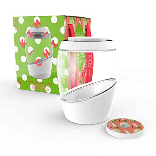 Mortier Pilon - Vasija de fermentación de vidrio de 2 l + Libro de recetas GRATIS - Prepara alimentos fermentados en tu casa de manera sencilla (kimchi, encurtidos, chucrut, verduras orgánicas)