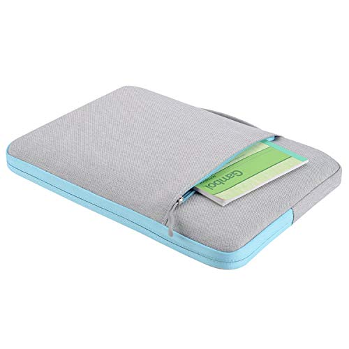 MOSISO Funda Blanda Compatible con 13-13,3 Pulgadas MacBook Air/MacBook Pro Retina/2019 Surface Laptop 3/Surface Book 2, Poliéster Maletín Protectora Multifuncional Bolso, Gris & Azul Caliente
