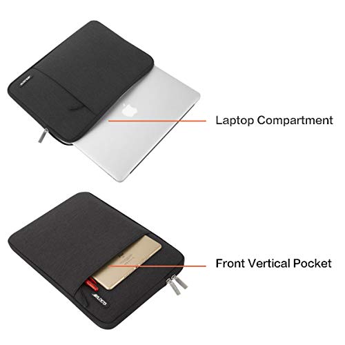 MOSISO Funda Protectora Compatible con 2020-2018 MacBook Air 13 Retina A2179 A1932/MacBook Pro 13 A2251 A2289 A2159 A1989 A1706 A1708, Bolsa Blanda de Repelente de Agua de Estilo Vertical, Negro