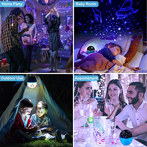 MOSUO Lámpara Proyector Estrellas Oceano Luz Nocturna Infantil, USB Recargable LED Proyector para Niños con Bluetooth y Control Remoto 16 Modos 4 Temporizador 360°Rotación para Bebé Regalo Fiesta