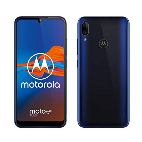 Motorola moto E6 plus (pantalla 6,1" max vision, doble cámara de 13 MP, 64GB/4 GB, Android 9.0, Dual SIM) Azul + Funda