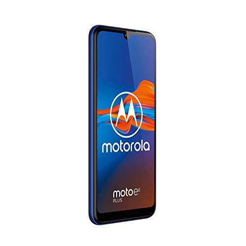Motorola moto E6 plus (pantalla 6,1" max vision, doble cámara de 13 MP, 64GB/4 GB, Android 9.0, Dual SIM) Azul + Funda