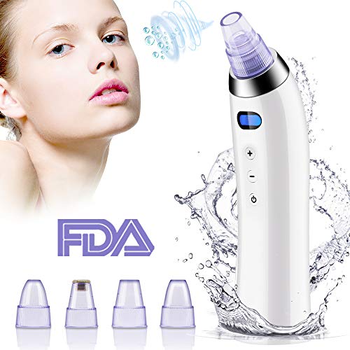 MOULEI Limpiador de Poros Eléctrico Succionador de Puntos Negros 4 en 1 Eliminador puntos negros 4 Cabezales 5 Velocidad Potente Extractor para Limpieza de Poros Nariz