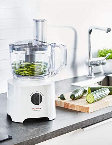 Moulinex FP246110 - Robot de cocina (2,4 L, Blanco, Giratorio, 1,8 L, Mezcla, Picar, Moler, Amasar, Mezcla, Puré, China)