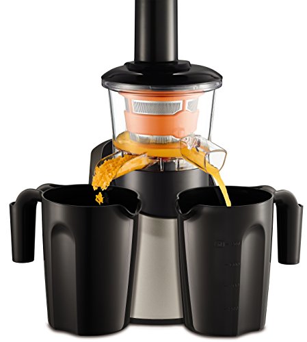 Moulinex Infiny Juice ZU255B - Licuadora, tecnología de prensado en frío, zumo y pulpa se separan en dos jarras, sistema antigoteo, tecnología de disminución del ruido