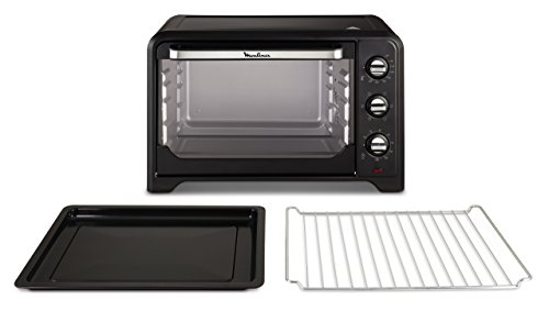 Moulinex Optimo OX484810 - Horno de Conveccción 39 L, 6 Modos de Cocción con Termostato de hasta 240º y Temporizador hasta 120 Minutos, Bandeja de Horneado y Rejillas Reversibles, Diseño Compacto