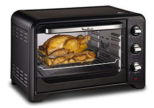 Moulinex Optimo OX484810 - Horno de Conveccción 39 L, 6 Modos de Cocción con Termostato de hasta 240º y Temporizador hasta 120 Minutos, Bandeja de Horneado y Rejillas Reversibles, Diseño Compacto