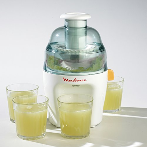 Moulinex Vitae JU200045 - Licuadoras para Verduras y Frutas, 200 W, Velocidad 12.800 rpm, Tapa y Contenedor Pulpa Transparente, Extractor de Jugos con Filtro de Inoxidable Compatible Lavavajillas
