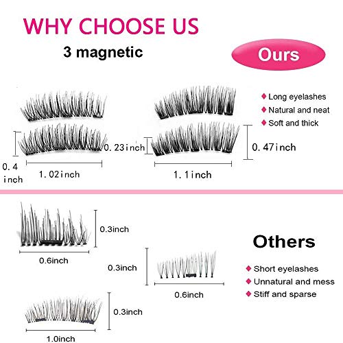 MOULLY Pestañas Magneticas Delineador Kit, 3D Pestañas Postizas Naturales Magnéticas Reutilizables, Impermeable Delineador, Reutilizables Pestañas Falsas Magnéticas