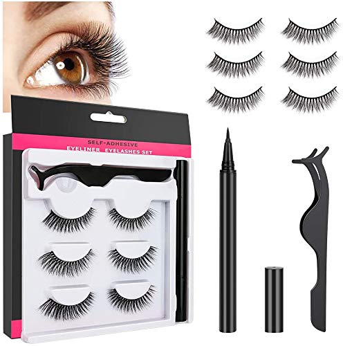 MOULLY Pestañas Magneticas Delineador Kit, 3D Pestañas Postizas Naturales Magnéticas Reutilizables, Impermeable Delineador, Reutilizables Pestañas Falsas Magnéticas