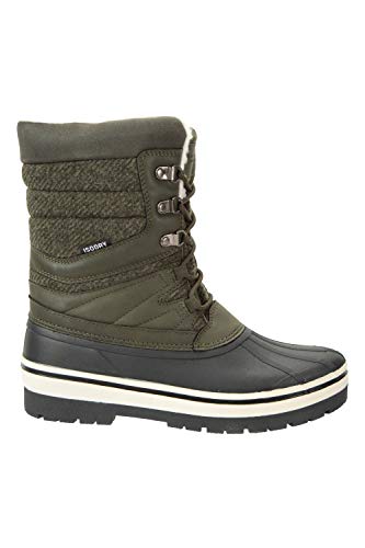 Mountain Warehouse Botas de Nieve Andorra Extreme para Mujer - Testadas térmicamente, Alta tracción, Borde de Pelo sintético - para Senderismo y esquí Caqui Talla Zapatos Mujer 39 EU