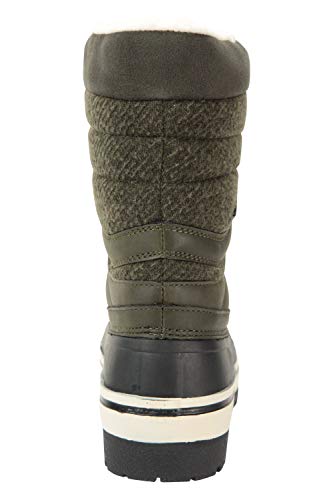 Mountain Warehouse Botas de Nieve Andorra Extreme para Mujer - Testadas térmicamente, Alta tracción, Borde de Pelo sintético - para Senderismo y esquí Caqui Talla Zapatos Mujer 39 EU