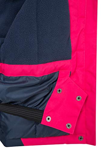 Mountain Warehouse Chaqueta de esquí Honey para niños - Chaqueta Impermeable a la Nieve para niños, puños Ajustables, Abrigo de Invierno con Forro de Felpa Interior Rosa Oscuro 7-8 Años