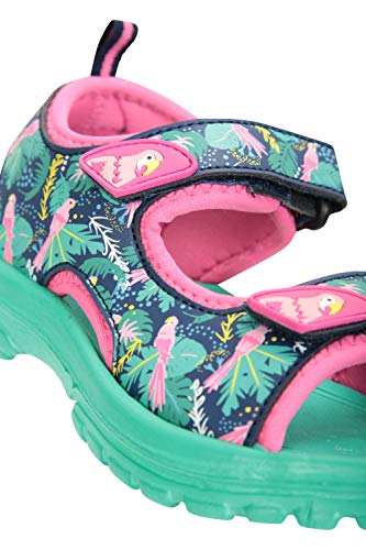 Mountain Warehouse Sandalias Sand para niña - Zapatos con Forro de Neopreno, Sandalias de Verano con Suela Resistente, Calzado con Tira de talón Desmontable Verde Agua 30.5