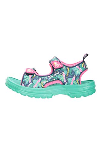 Mountain Warehouse Sandalias Sand para niña - Zapatos con Forro de Neopreno, Sandalias de Verano con Suela Resistente, Calzado con Tira de talón Desmontable Verde Agua 30.5