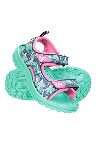 Mountain Warehouse Sandalias Sand para niña - Zapatos con Forro de Neopreno, Sandalias de Verano con Suela Resistente, Calzado con Tira de talón Desmontable Verde Agua 30.5