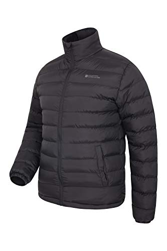 Mountain Warehouse Vista Chaqueta Acolchada para Hombre - Impermeable, Acolchada y Abrigada - Ideal para Viajes de Primavera y Verano, Acampada, Senderismo Negro L