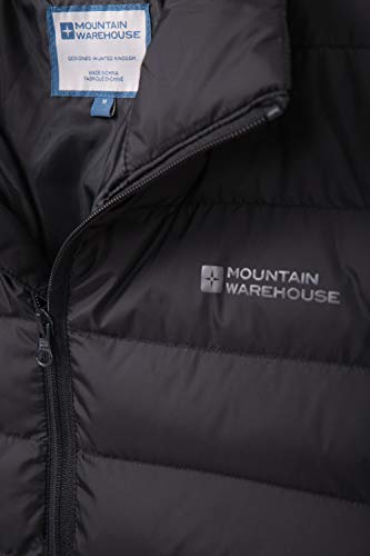 Mountain Warehouse Vista Chaqueta Acolchada para Hombre - Impermeable, Acolchada y Abrigada - Ideal para Viajes de Primavera y Verano, Acampada, Senderismo Negro L