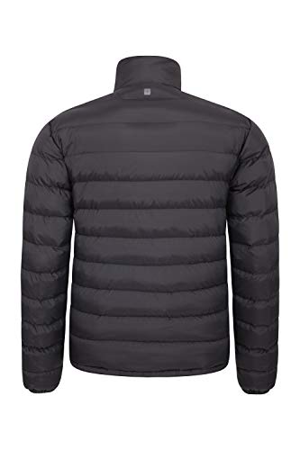 Mountain Warehouse Vista Chaqueta Acolchada para Hombre - Impermeable, Acolchada y Abrigada - Ideal para Viajes de Primavera y Verano, Acampada, Senderismo Negro L