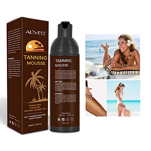 Mousse Autobronceador Mousse Hidratante Bronceador Orgánico Natural Bronceado Oscuro para Rostro, Cuerpo y Piel Sensible 100ml