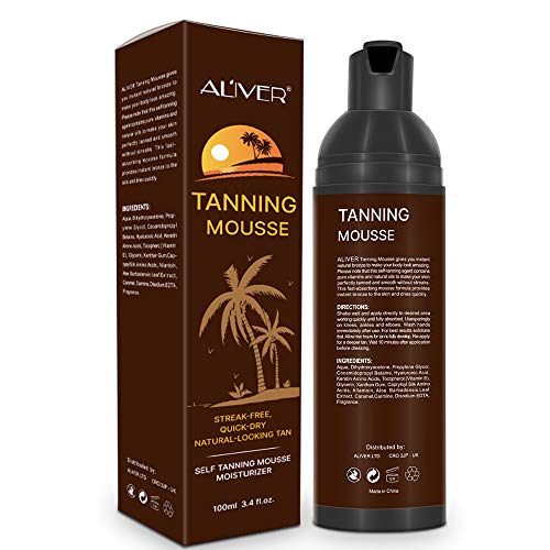 Mousse Autobronceador Mousse Hidratante Bronceador Orgánico Natural Bronceado Oscuro para Rostro, Cuerpo y Piel Sensible 100ml