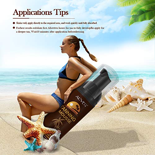 Mousse Autobronceador Mousse Hidratante Bronceador Orgánico Natural Bronceado Oscuro para Rostro, Cuerpo y Piel Sensible 100ml