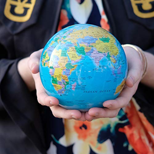 Mova El globo 4.5 pulgadas con un mapa político Azul