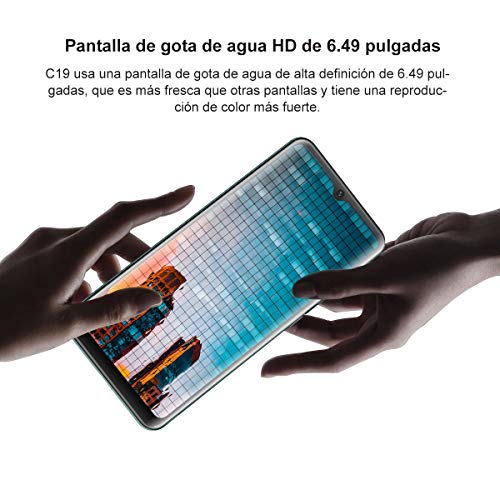 Móvil Libre, OUKITEL C19 Smartphone Dual SIM 4G,Pantalla HD+ de 6.49" 4000 mAh Bateria Triple Cámara Trasera de 13MP,2GB+16GB (256GB Ampliable) Telefono Movil Face ID,Verde