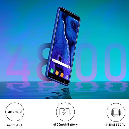 Moviles Libres 4G 6.0 Pulgadas, Android 9.0 3GB RAM 16GB ROM/128GB TF Teléfono Móvil Libre Quad-Core Dual SIM 4800mAh Smartphone Libre Cámara 8MP Face ID Moviles Buenos