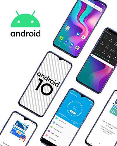 Moviles Libres 4G, DOOGEE X95 Android 10 Smartphone Libre, Pantalla 6,52 Pulgadas, 4350mAh Batería, Smartphone Dual SIM, Triple Cámara 13MP+5MP, 16GB ROM, 128GB SD, Face ID - Azul