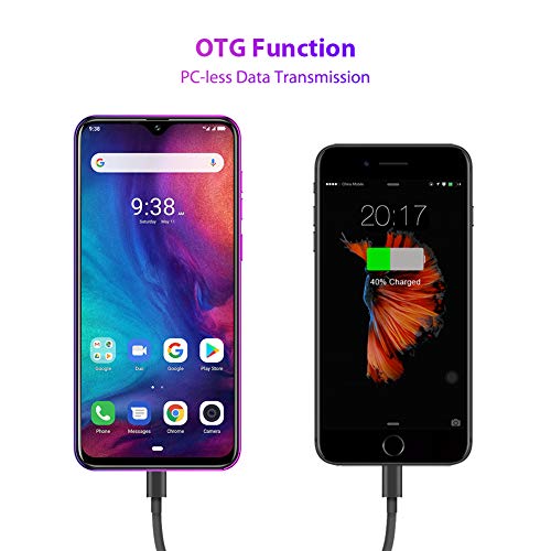 Moviles Libres 4G Ulefone Note 7P, Waterdrop 6.1 Pantalla, 3Go+32Go Quad-Core Android 9.0, Smartphone Libre 2019 Cámara Trasera Triple y Ranura Triple, Face ID et Fingerprint 3500mAh OTG (Morado)