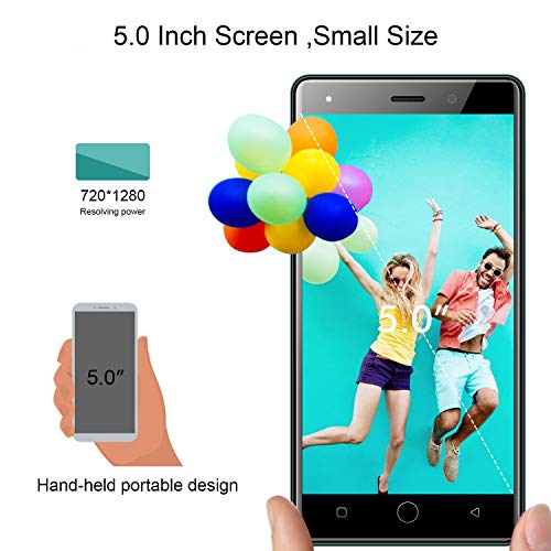 Moviles Libres Baratos 4G Tres Cámaras 8MP+5MP 1+16GB/128GB Android 9.0 Moviles Baratos y Buenos 5.0 Pulgadas Smartphone Libre 3400mAh Quad-Core 3 Ranuras Para Tarjetas (2 SIM +1 SD)