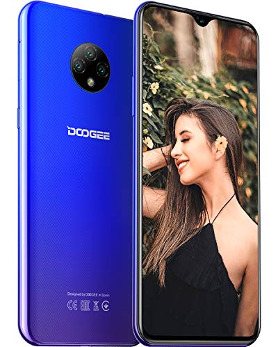 Moviles Libres, DOOGEE X95 Smartphone Libre 2020, 6.52 Pulgadas 19.5:9 HD+ Pantalla 4G Telefonos, 4350mAh, 13MP+2MP+2MP+5MP, Android 10.0 Smartphone, 16GB ROM,128GB SD, Dual SIM Face ID, Azul