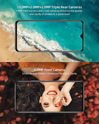 Moviles Libres, DOOGEE X95 Smartphone Libre 2020, 6.52 Pulgadas 19.5:9 HD+ Pantalla 4G Telefonos, 4350mAh, 13MP+2MP+2MP+5MP, Android 10.0 Smartphone, 16GB ROM,128GB SD, Dual SIM Face ID, Negro