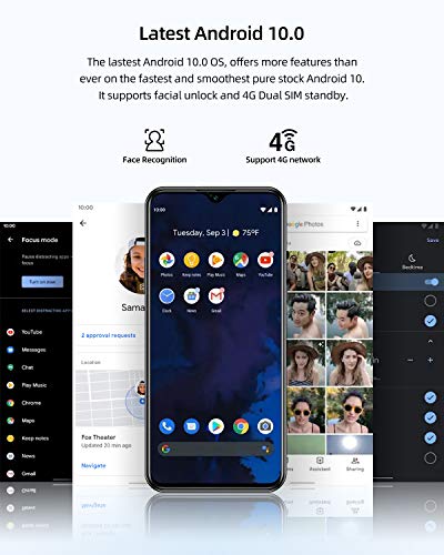 Moviles Libres, DOOGEE X95 Smartphone Libre 2020, 6.52 Pulgadas 19.5:9 HD+ Pantalla 4G Telefonos, 4350mAh, 13MP+2MP+2MP+5MP, Android 10.0 Smartphone, 16GB ROM,128GB SD, Dual SIM Face ID, Negro