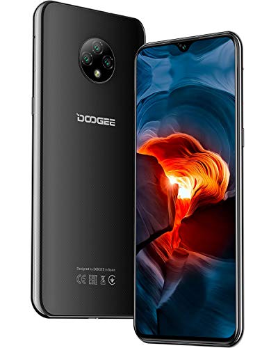 Moviles Libres, DOOGEE X95 Smartphone Libre 2020, 6.52 Pulgadas 19.5:9 HD+ Pantalla 4G Telefonos, 4350mAh, 13MP+2MP+2MP+5MP, Android 10.0 Smartphone, 16GB ROM,128GB SD, Dual SIM Face ID, Negro