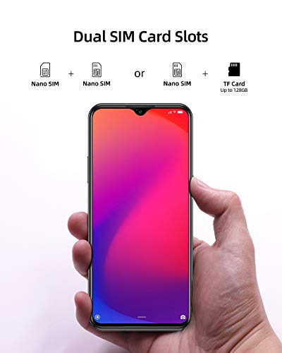 Moviles Libres, DOOGEE X95 Smartphone Libre 2020, 6.52 Pulgadas 19.5:9 HD+ Pantalla 4G Telefonos, 4350mAh, 13MP+2MP+2MP+5MP, Android 10.0 Smartphone, 16GB ROM,128GB SD, Dual SIM Face ID, Negro