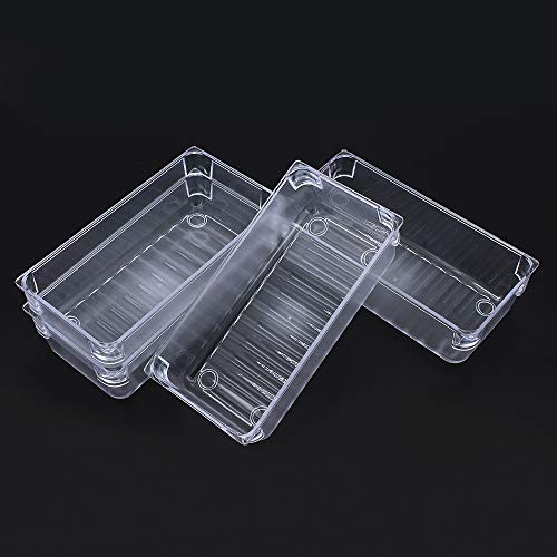 MoYouno Juego de 6 bandejas organizadoras de cajones, Cajas de Almacenamiento divisorias Transparentes de plástico de 3 tamaños para tocador, cosméticos, Cocina, Dormitorio, lápiz Labial (6pcs)