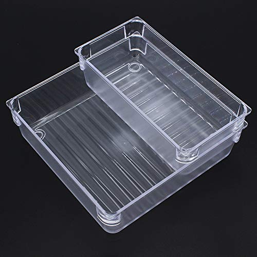 MoYouno Juego de 6 bandejas organizadoras de cajones, Cajas de Almacenamiento divisorias Transparentes de plástico de 3 tamaños para tocador, cosméticos, Cocina, Dormitorio, lápiz Labial (6pcs)