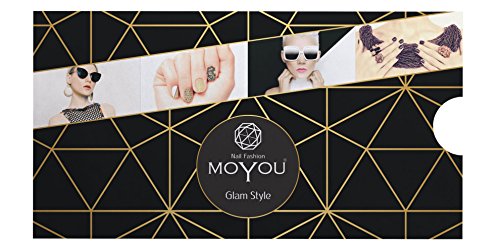 MoYou's XL Glam Platos Colección 4, diseño de estrellas, flores elegantes, corazones, diseños de verano