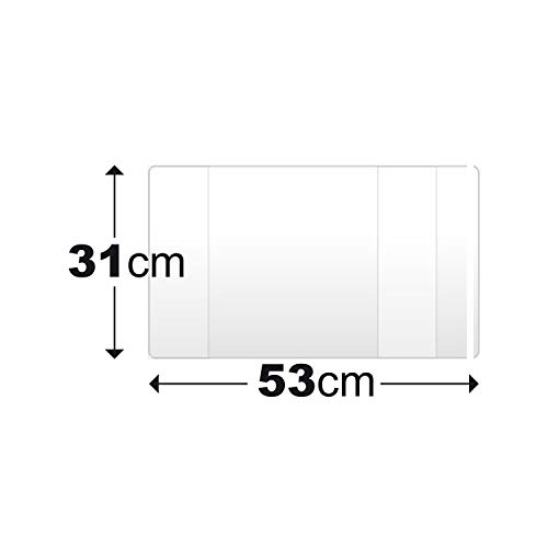 MP - Forro de Libros Autoadhesivo y Ajustable Transparente - Pack de 5 Unidades 31x53 cm