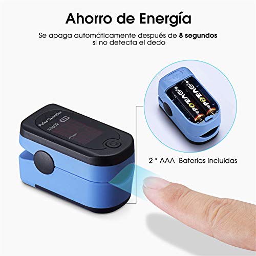 Mpow Dedo Oxímetro de Pulso, Pulsioxímetro de Dedo Pulsómetro Digital, Lector de Pulso Digital de Lectura Instantánea, Sensor de Oxígeno y Monitor de Frecuencia de Pulso